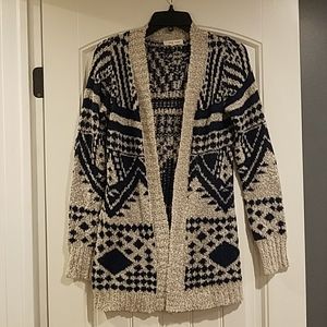 Blue and Gray Aztec Cardigan Small